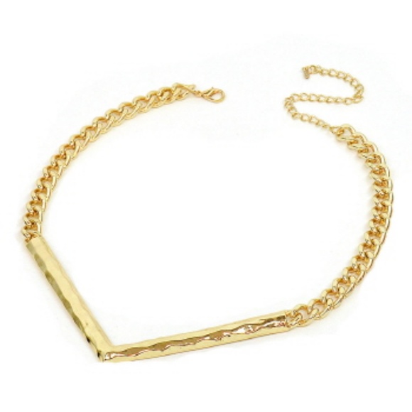 Gold Chevron Necklace - Picture 2 of 2